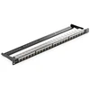 Patch Panel Cat 6a 24 prievadai 10 Gbit/s 19" 0.5u su Rj45 moduliais