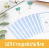 Perfect line - 100 A4 formato dokumentų aplankų pakuotė, skaidrios plėvelės, ypač tvirti 110 µm, neištrinami, be rūgščių