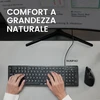 Perixx Periboard-117p - laidinė kompiuterio klaviatūra su skaičių klaviatūra, Ps2 pilno dydžio - didelės raidės - juoda - itališka Qwerty