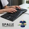 Perixx Periboard-335bl kompaktiška ergonomiška mechaninė klaviatūra su laidu - be skaičių klaviatūros - žemo profilio mėlyni klavišai su spragtelėjimu - programuojami makro klavišai, suderinami su Windows ir Mac Os X