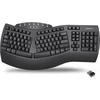 Perixx Periboard-612 belaidė ergonomiška padalinta klaviatūra su dvigubu režimu 2.4g ir „bluetooth“ funkcija, suderinama su „windows 10“ ir „mac Os X“ sistema, juoda, Qwerty Us išdėstymas