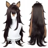 Perukas Dehya Genshin Impact Anime Cosplay, tamsiai rudi plaukai