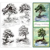 Ph Pandahall skaidrus spaudas „river Trees“ kortelių gamybai, skaidrus silikoninis spaudas, augalų skaidrus antspaudas amatų, scrapbooking'o, dienoraščio, užrašų knygelės reikmėms