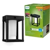 Philips Itin efektyvus lauko sieninis šviestuvas su saulės baterija Camill 1.4 W, dvigubo ryškumo jutiklis, kvadratinis, matinis, 3000 kelvinų, Ip44 atsparus oro sąlygoms, juodas, matinis difuzorius