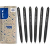 Pilot Pen Pilot Super Grip G rašikliai, 6 vnt., juodi, vidutinis galiukas