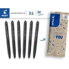 Pilot Pen Pilot Super Grip G rašikliai, 6 vnt., juodi, vidutinis galiukas