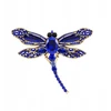 Pinets sagė dragonfly mėlynos spalvos su cirkoniais