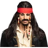 Pirato Jack Sparrow stiliaus perukas su barzda, ūsais ir bandana