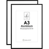Plakatas Englory a3 nuotraukų rėmelis, metalinis aliuminio rinkinys iš 2 dalių su perspex priekiu, skirtas montuoti ant sienos, 29,7 x 42 cm, juodas paveikslų rėmelis sertifikatams, plakatų sienų dekoravimui