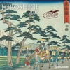 Plakatas Hiroshige 2025 brošiūrinis kalendorius, 30 x 30 cm, sieninis kalendorius su meninėmis nuotraukomis, mėnulio fazėmis