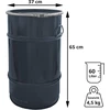 Plasteo® 60 litrų plieninė statinė su dangteliu, hobbock tipo, antracito pilka, su Un patvirtinimu, pagaminta Vokietijoje, skirta sandėliavimui, transportavimui ir laikymui, tvirta, stabili, hermetiška, užrakinama