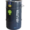 Plasteo® 60 litrų plieninė statinė su dangteliu, hobbock tipo, antracito pilka, su Un patvirtinimu, pagaminta Vokietijoje, skirta sandėliavimui, transportavimui ir laikymui, tvirta, stabili, hermetiška, užrakinama