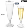 Plastikinės šampano taurės, 30 vnt., 150 ml, permatomos