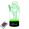 Platinet Plexido Lempa ant stiklo Minecraft personažas su kardu 3d Led Rgb + nuotolinio valdymo pultas 16 spalvų