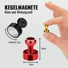 Poppstar 24 kūgio formos magnetai, ypač stiprūs (12 x 16 mm, laikymo galia 3kg), juodi, balti, raudoni, mėlyni, žali, geltoni