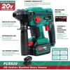 Posenpro sds-plus akumuliatorinis perforatorius, 20 v bešepetėlinis variklis, akumuliatorinis kombinuotas plaktukas, perforatorius, 4-in-1 funkcijos, maks. 1,7 džaulių, 20 v 4,0 ah akumuliatorius ir greitas įkroviklis