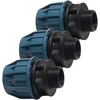 Ventiliatorius Pp gnybtų movos rinkinys iš 3 vnt. - 20 mm x 1/2 colio išorinis sriegis | gnybtas x išorinis sriegis | 16 bar slėgis | pe vamzdžių jungtis juoda/mėlyna | geriamajam vandeniui (dvgw/kiwa/wras/svgw)