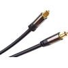Premiumcord 2m Optinis Garso Kabelis Toslink, 6mm, Juodas/auksinis