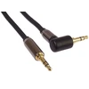 Premiumcord stereo hq jack kabelis 3.5 mm, jack kištukas 3.5 mm, stereo jack vyriškas į vyrišką 90°, aux ausinių garso jungties kabelis, ekranuotas, metalinė jungtis, m/m, ilgis 5 m