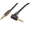 Premiumcord stereo hq jack kabelis 3.5 mm, jack kištukas 3.5 mm, stereo jack vyriškas į vyrišką 90°, aux ausinių garso jungties kabelis, ekranuotas, metalinė jungtis, m/m, ilgis 5 m