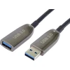 Premiumcord Usb 3.0 optinis ilginamasis kabelis 50 m (aoc), šviesolaidinis kabelis, duomenų kabelis Superspeed iki 5 Gbit/s, įkrovimo kabelis, Usb 3.0 A tipo mama į tėtį, 9pin, spalva juoda, ilgis 50 m