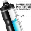 Pro Bike Tool izoliuotas dviračio gertuvė, 680 ml, sportinis dirželis, skirta dviračių sportui ir fitnesui, ilgiau išlaiko gėrimus šaltus, minkštas silikoninis kandiklis, be Bpa, juoda