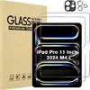 Procase 2 vnt. grūdinto stiklo apsauga, skirta 11 colių Ipad Pro (m4) 2024 su kameros apsauga, 9h ekrano apsauga - juoda/skaidri