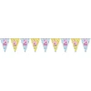 Procos 91104 Peppa Pig vėliavėlių girlianda, ilgis 230 cm, vėliavėlės dydis apie 17,5 x 25,5 cm, plastikinė girlianda, Peppa Pig vakarėlio dekoracija