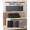 Protoarc Xk01 Plus Bluetooth Qwertz sulankstoma klaviatūra su skaičių klaviatūra su 3 kanalais, skirta Ipad Ios Android Windows nešiojamam kompiuteriui Pc - juoda