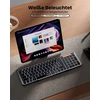 Protoarc Xk01 Plus Bluetooth Qwertz sulankstoma klaviatūra su skaičių klaviatūra su 3 kanalais, skirta Ipad Ios Android Windows nešiojamam kompiuteriui Pc - juoda