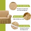 Qubjus tampri sofa užvalkalas, sofos uždangalai, skalbiamas baldų apsauga, sofos lovos užvalkalas su elastiniu pagrindu ir sijonu vaikams, naminiams gyvūnams (smėlio spalvos, didelis)