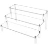 Qwork® 3 pakopų akrilinis stovas, pagamintas iš 4 mm storio akrilo plokštės - 30 x 21 x 15 cm - skaidri akrilinė pakyla figūrėlėms, papuošalams, keksiukams, lūpų dažams, nagų lakui, prieskoniams
