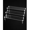 Qwork® 3 pakopų akrilinis stovas, pagamintas iš 4 mm storio akrilo plokštės - 30 x 21 x 15 cm - skaidri akrilinė pakyla figūrėlėms, papuošalams, keksiukams, lūpų dažams, nagų lakui, prieskoniams