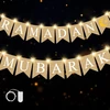 Ramadano dekoracija, kareem banner'is, eid mubarak banner'is, eid dekoratyvinis hesianas banner'is su 3 metrų led lempučių girlianda, ramadano musulmonų banner'is, ramadano vėliavėlės, eid mubarak vakarėlio dekoracija ramadanui