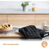 Rankšluostis Masterchef puodo laikiklio pirštinė orkaitės pirštinės atsparios karščiui 100% medvilnės orkaitės pirštinės puikiai tinka maisto gaminimui, kepimui, su pakabinimo kilpa ir veganiškos odos logotipu, juoda/balta, vilna