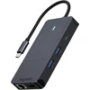 Rapoo Ucm-2005 Usb-c multiport adapteris 10-in-1, 100w Power Delivery, 2x 4k Hdmi, 1gbps Lan, 1 Usb-c ir 2 Usb-a 3.0 duomenų prievadai, Micro Sd/sd atminties kortelių skaitytuvas, Aux