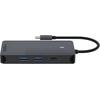 Rapoo Ucm-2005 Usb-c multiport adapteris 10-in-1, 100w Power Delivery, 2x 4k Hdmi, 1gbps Lan, 1 Usb-c ir 2 Usb-a 3.0 duomenų prievadai, Micro Sd/sd atminties kortelių skaitytuvas, Aux