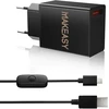 Raspberry Pi 3 maitinimo šaltinis, 3a/5v eu įkroviklis, skirtas raspberry pi 3 modelis b, b+, pi 2, banana pi su įjungimo/išjungimo jungikliu, usb įkroviklis, eu kištukas, micro usb kabelis, suderinamas maitinimo jungiklis