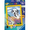Ravensburger Creart 20061 Dalmatinas šuniukas piešimas pagal skaičius vaikams nuo 9 metų, piešimo rinkinys su rėmeliu, teptuku ir akriliniais dažais, dovana mergaitėms ir berniukams, su blizgučiais