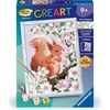 Ravensburger Creart 20064 - smalsi voverė - piešimas pagal skaičius nuo 9 metų, piešimo rinkinys su rėmeliu, teptuku ir akriliniais dažais, dovana mergaitėms ir berniukams, su blizgučiais