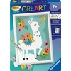 Ravensburger Creart 20296 No Probllama piešimas pagal skaičius lama vaikams nuo 7 metų, piešimo rinkinys su rėmeliu, teptuku ir akriliniais dažais, dovana mergaitėms ir berniukams