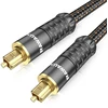 Rawaux toslink optinis audio kabelis, 2 m, optinis kabelis, skaitmeninis s/pdif audio kabelis, paauksuota 24 k jungtis, pintas kabelis, skirtas garso juostai, televizoriui, namų kinui, stiprintuvui
