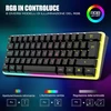 Redthunder K62 60% belaidė žaidimų pelė ir klaviatūra, Qwertz De išdėstymas, įkraunama kompaktiška žaidimų klaviatūra, itin lengva žaidimų pelė su korio struktūra, skirta Pc Mac Ps5 XBOX žaidėjams