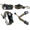Reguliuojama išgyvenimo apyrankė, 7 gyslų paracord 20-in-1 avarinis sporto įrangos rinkinys lauko išgyvenimo rinkinys su led sos lempute, kompasu, gelbėjimo švilpuku, ugnies skeltuvu, daugiafunkciniu įrankiu laukiniams nuotykiams, nailonas