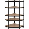 Relaxdays kampinis didelio apkrovimo lentynų blokas, galvanizuotas, apkrova iki 875 kg, 181 x 128 x 92 cm, 5 lentynos, įstatomos plieninės kampinės lentynos, juodos spalvos