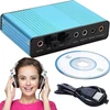Stiprintuvas Retoo išorinė garso plokštė 7.1 erdvinio garso stereo audio adapteris su garso reguliavimo jungtimi ausinėms, mikrofonui ir mikrofono nutildymo funkcija, skirta pc