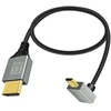 Riieyoca 8k Micro Hdmi į Hdmi adapterio kabelis, 90 laipsnių kampu aukštyn Micro Hdmi Male į Hdmi Male 8k@60hz 4k@120hz 48gbps didelės spartos Hdmi 2.1 jungties kabelis nešiojamam kompiuteriui, televizoriui (0.5m)