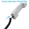 Rj9 (4p4c) Spiralinis telefono laidas, 1.2m, baltas