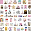 Romantiški Prancūzijos lipdukai Paris lipdukų rinkinys, 50 vnt., skirti riedlentėms, grafiti, motociklams, dviračiams, snieglentėms, bagažui, nešiojamam kompiuteriui, automobiliui, lagaminui vaikams ir paaugliams, vandeniui atsparūs vinilo lipdukai