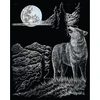 Royal & Langnickel Wolf & Moon paveikslas braižymui, sidabrinis, paveikslai braižymui vaikams ir suaugusiems, su braižymo rašikliu ir šablonu